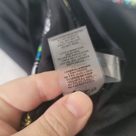 Into The Bleu By Amerex Bathing Suit Floral Black Strapless with Cups Size 8 - Picture 6 of 6